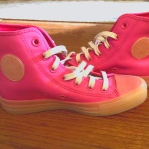 Hot Pink Converse High Tops Size 6